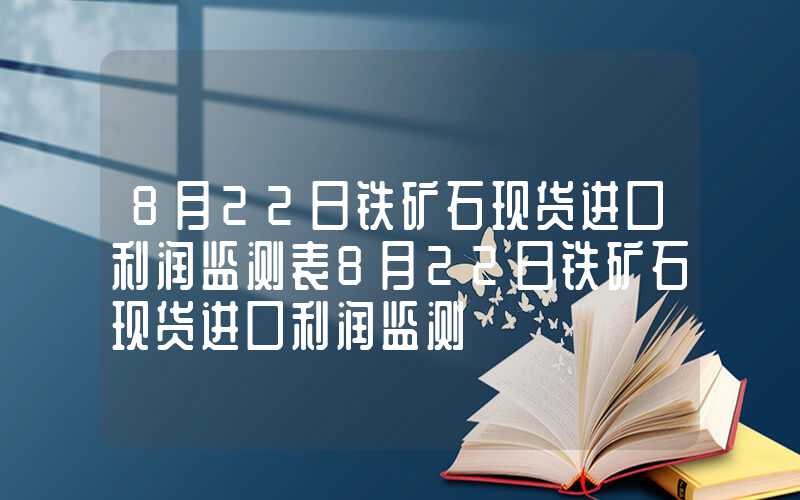 8月22日铁矿石现货进口利润监测表8月22日铁矿石现货进口利润监测