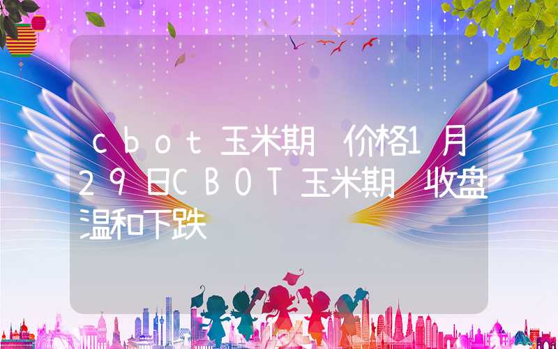 cbot玉米期货价格1月29日CBOT玉米期货收盘温和下跌